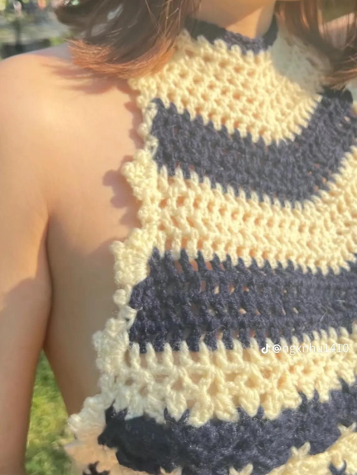 Handmade Crochet Striped Halter Top Pattern Chart