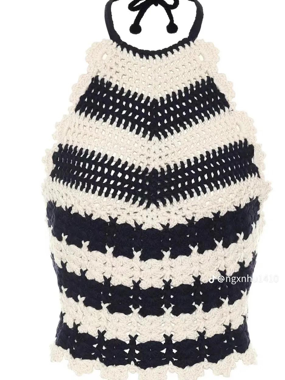 Handmade Crochet Striped Halter Top Pattern Chart