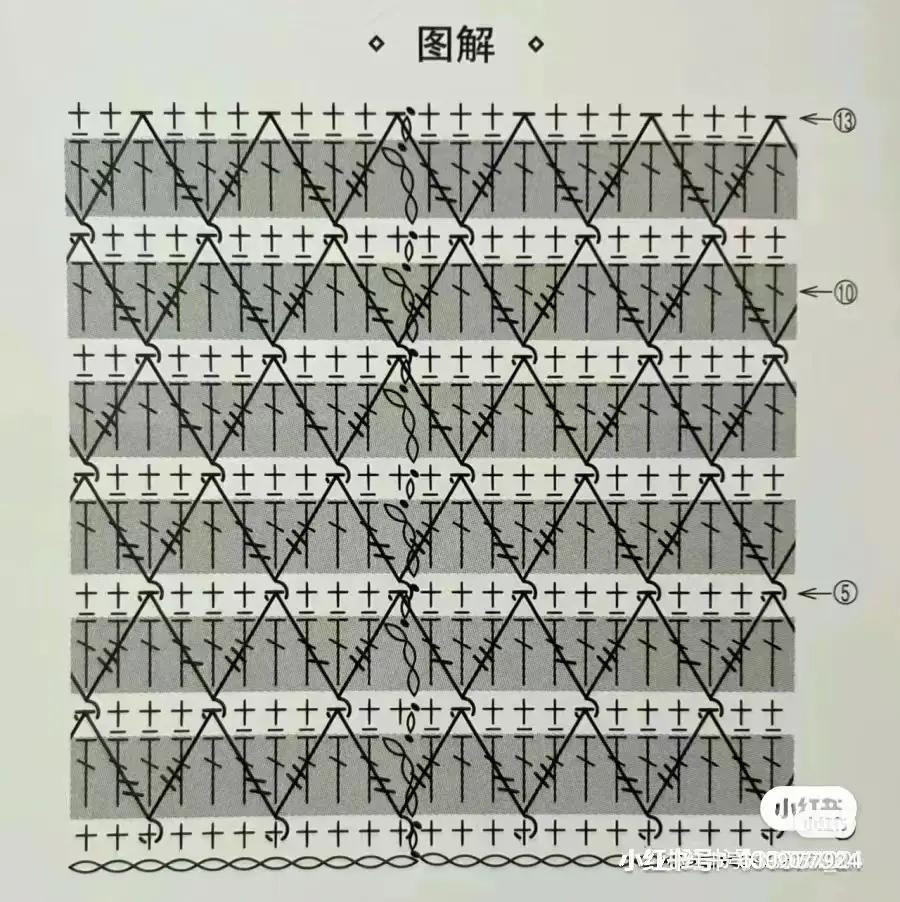 Handmade Crochet Tote Bag with Two-Tone Date Stitch Pattern and Chart