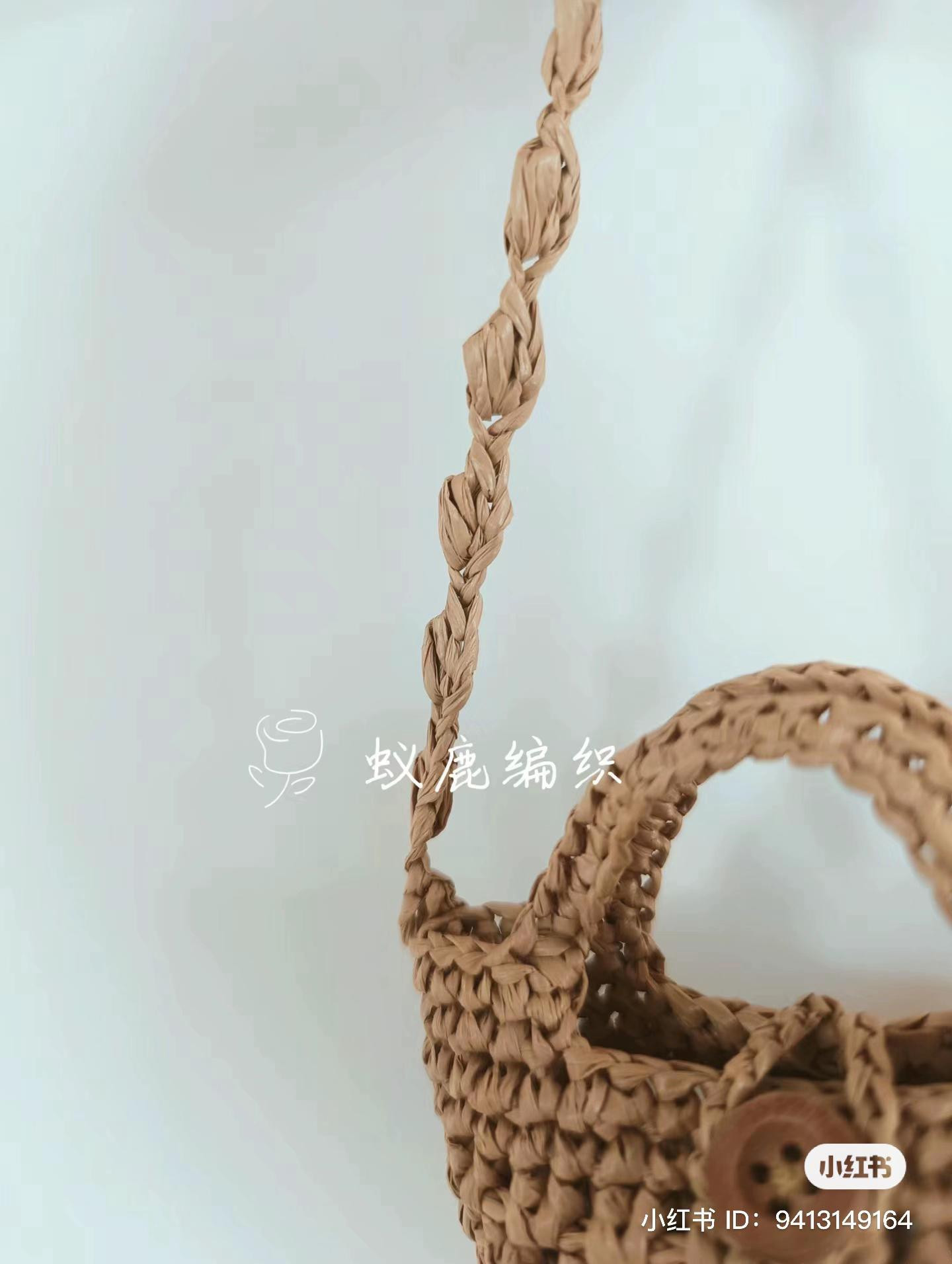 Handmade Mini Crochet Bag Pattern with Braided Strap and Button Detail