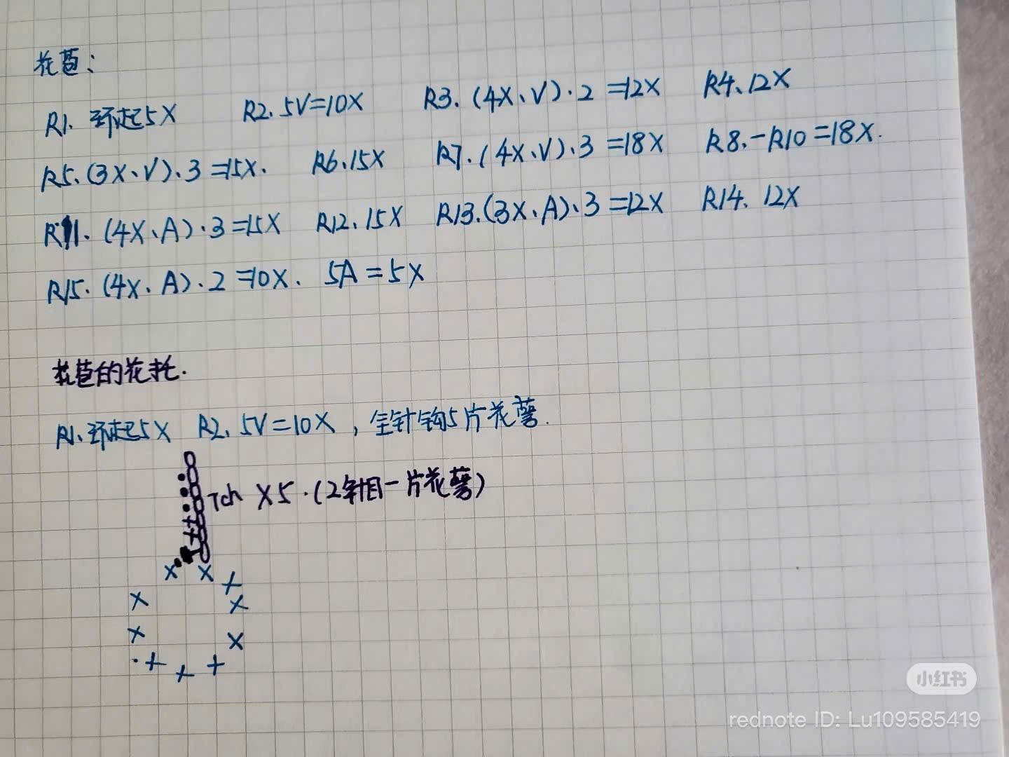 Handmade Pink Peach Blossom Crochet Flower Tutorial Chart