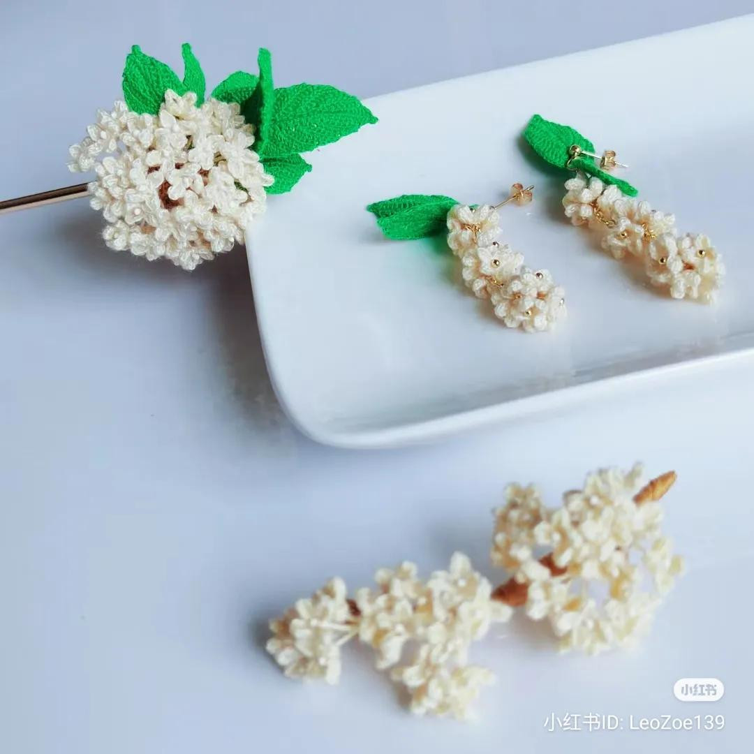 Handmade Yellow Osmanthus Crochet Accessories and Pattern Charts