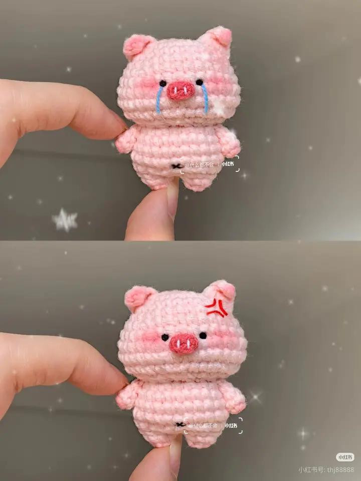 Handwritten Crochet Chart for Cute Pink Pig Amigurumi Doll