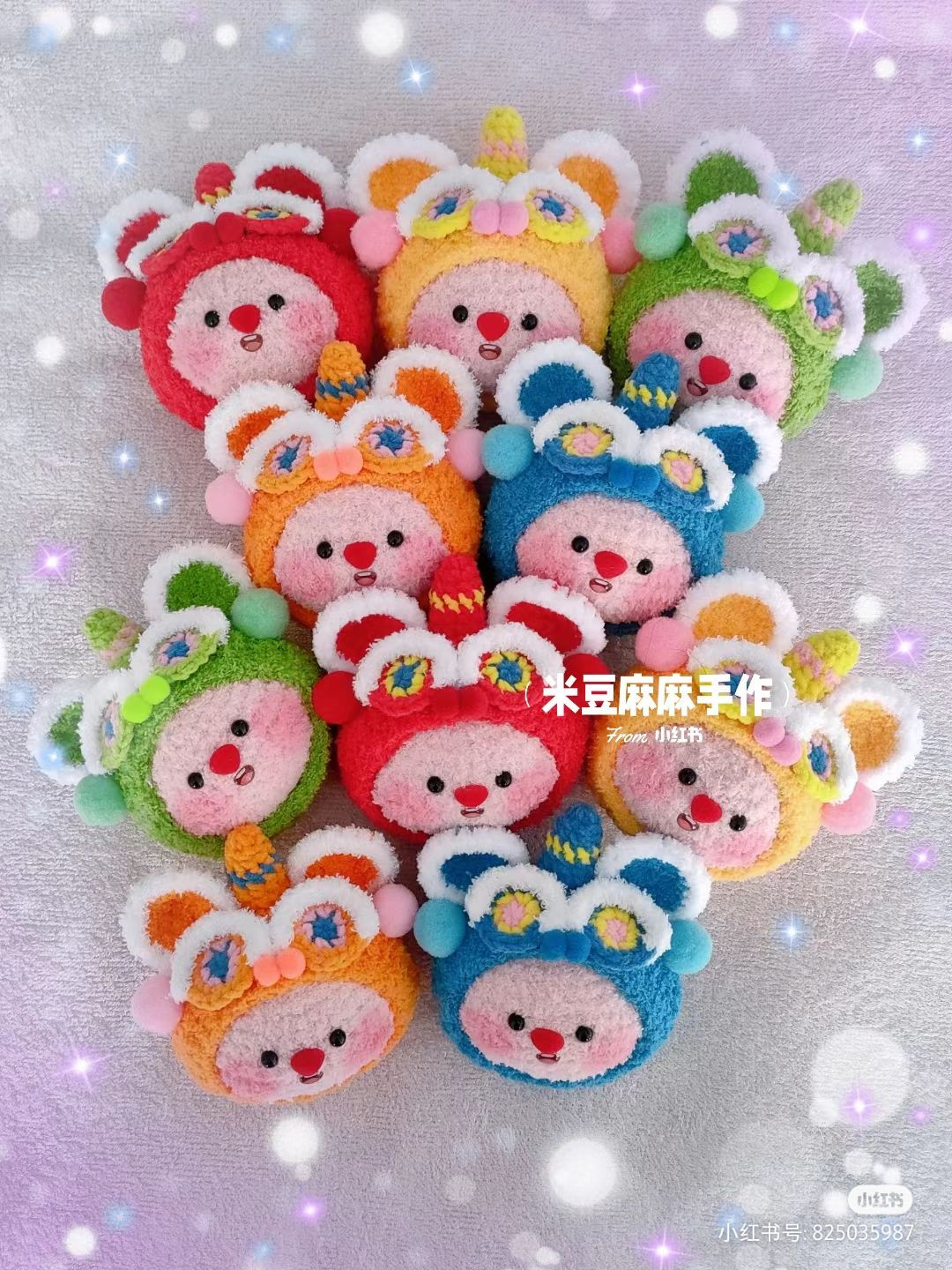 Handwritten Crochet Chart for Lion Dance Amigurumi Accessories