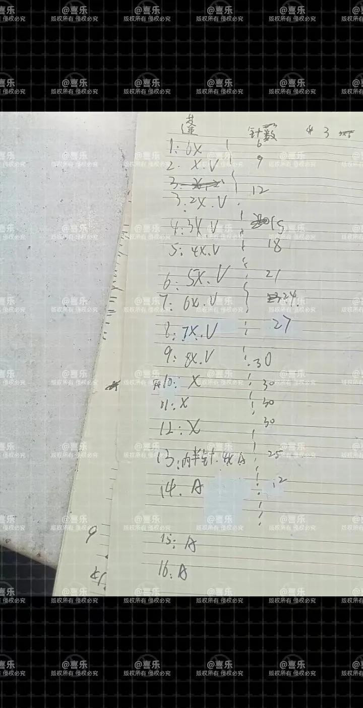 Handwritten Crochet Chart for Pink Lotus Flower Petals