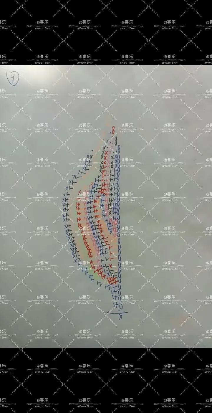 Handwritten Crochet Chart for Pink Lotus Flower Petals