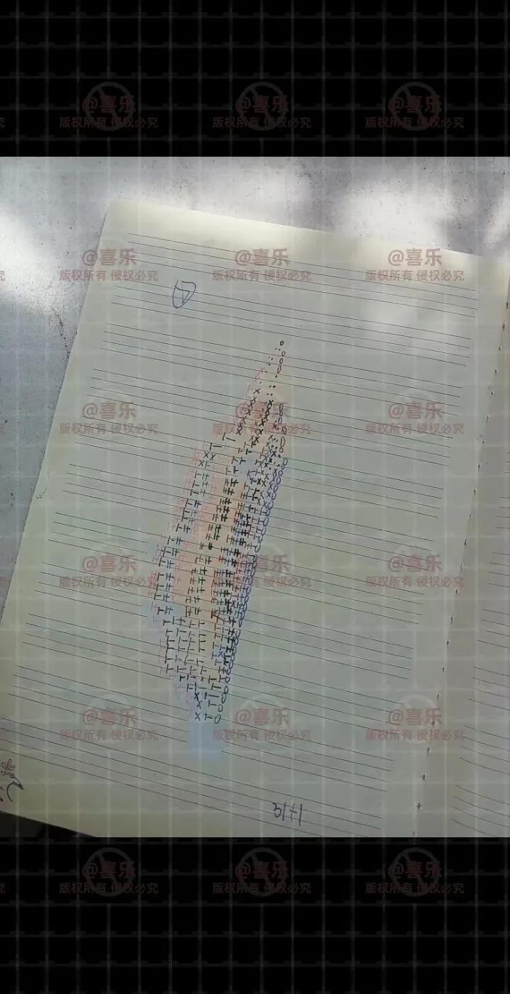 Handwritten Crochet Chart for Pink Lotus Flower Petals