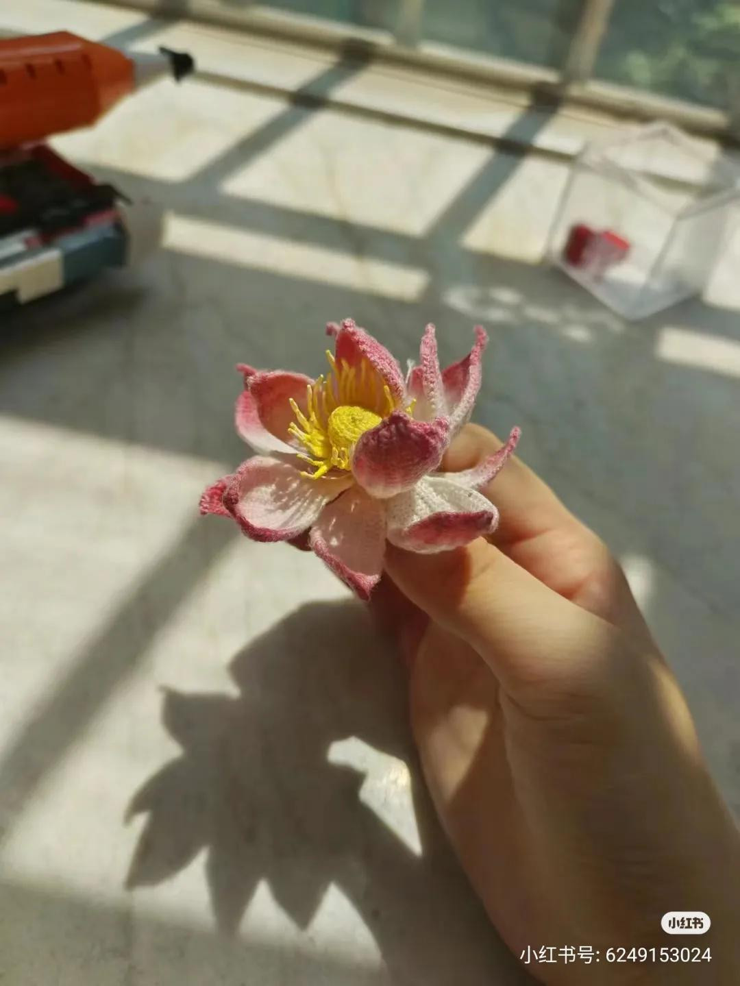 Handwritten Crochet Chart for Pink Lotus Flower Petals