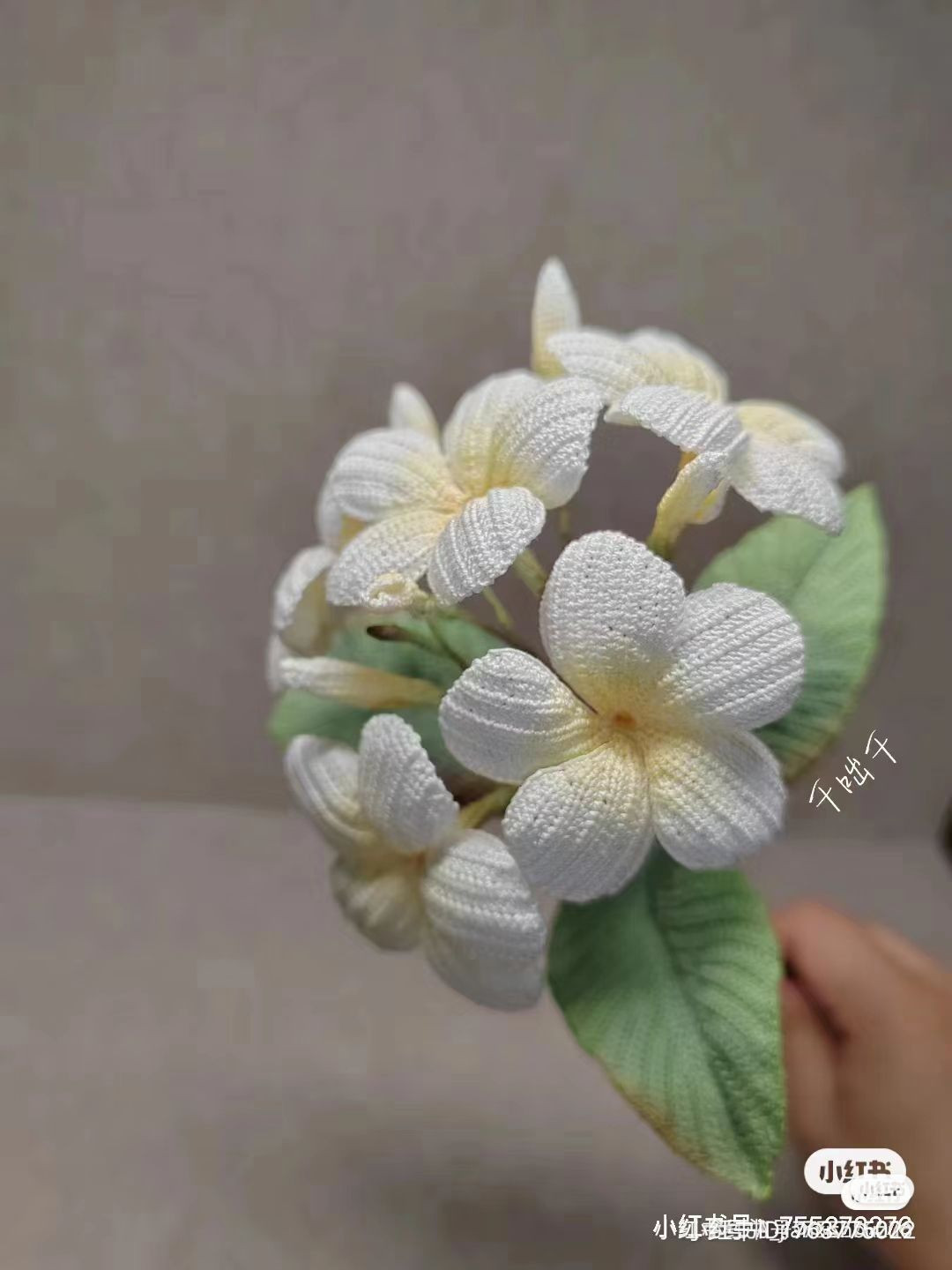 Handwritten Crochet Chart for White and Yellow Frangipani Flower