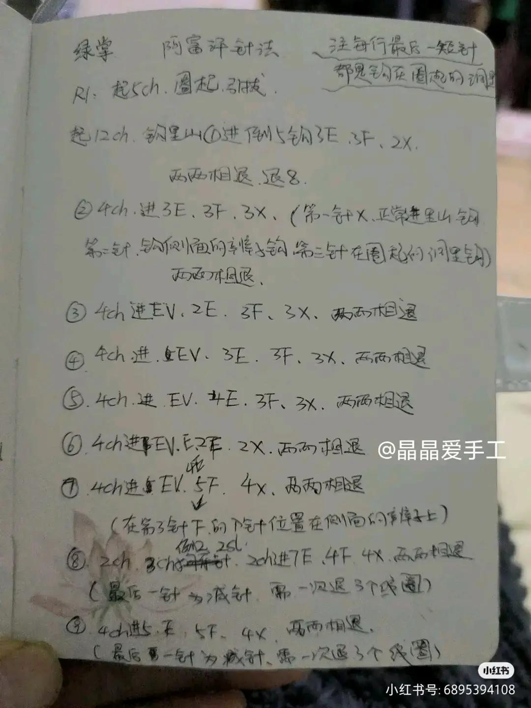 Handwritten Crochet Pattern Chart for Camellia and Anthurium Flowers