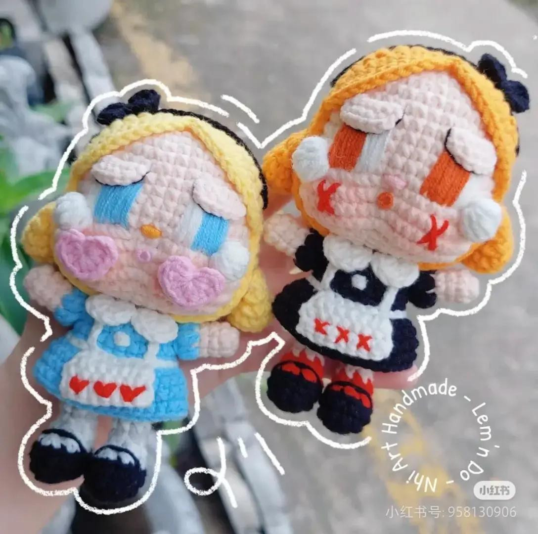 Handwritten Crochet Pattern Chart for Cute Crying Doll Amigurumi