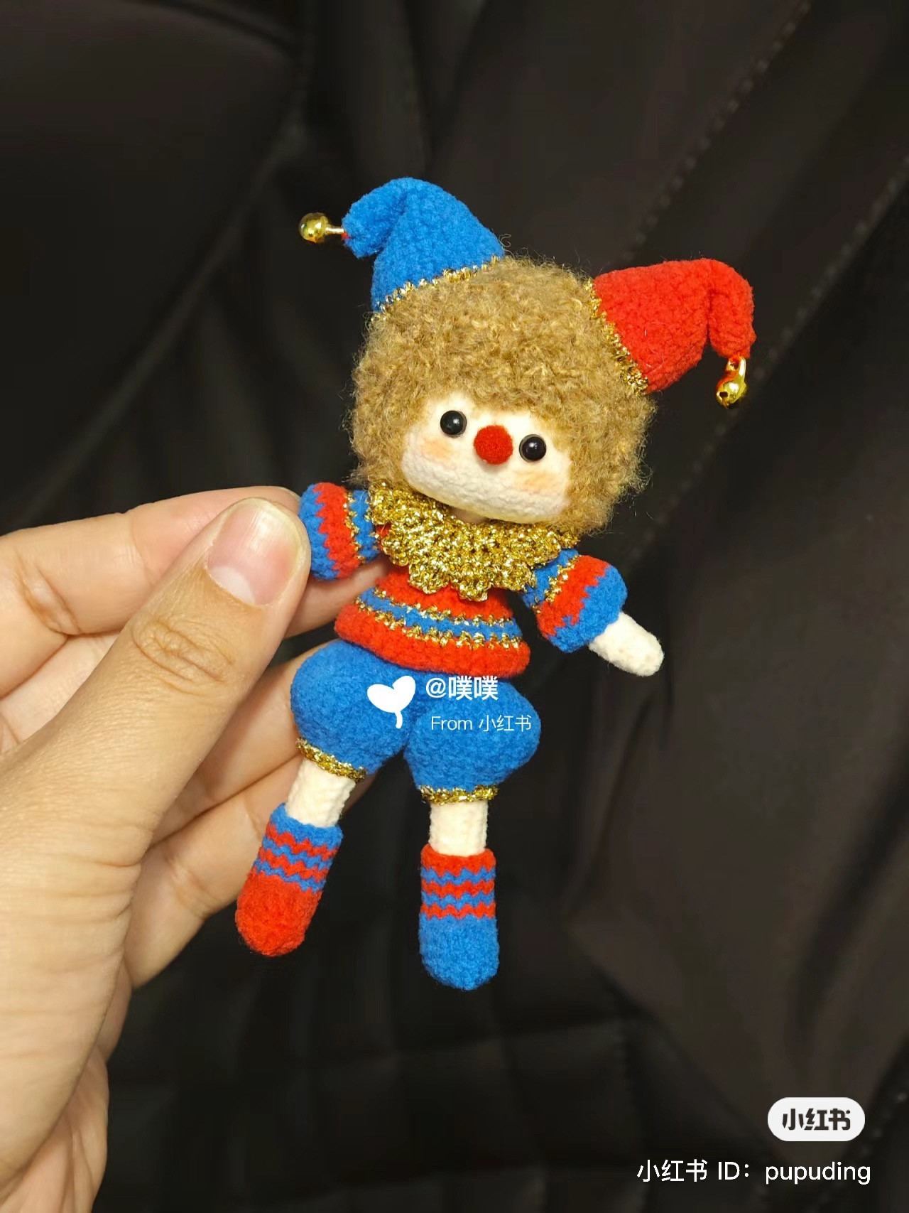 Handwritten Crochet Pattern for Colorful Clown Amigurumi Doll