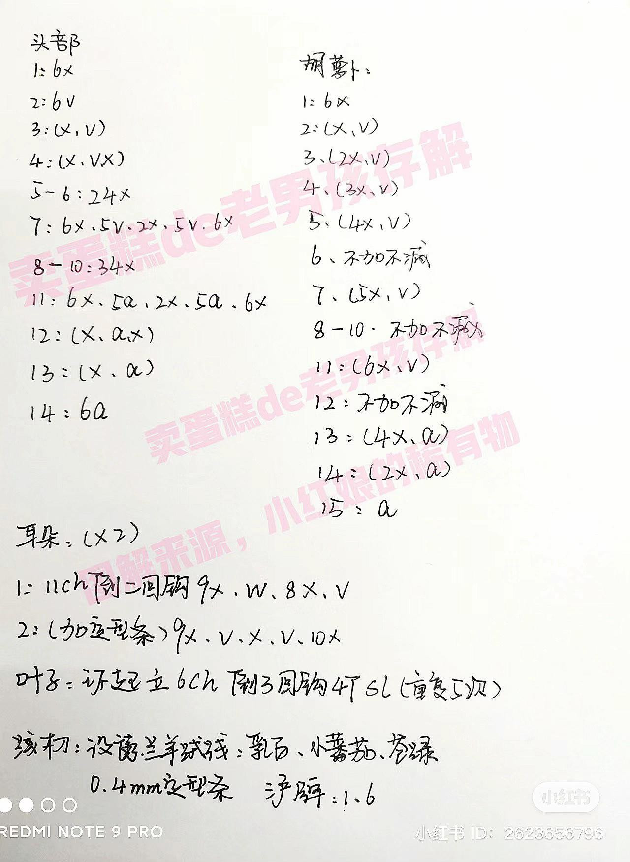 Handwritten Crochet Pattern for Cute Bunny on Carrot Amigurumi