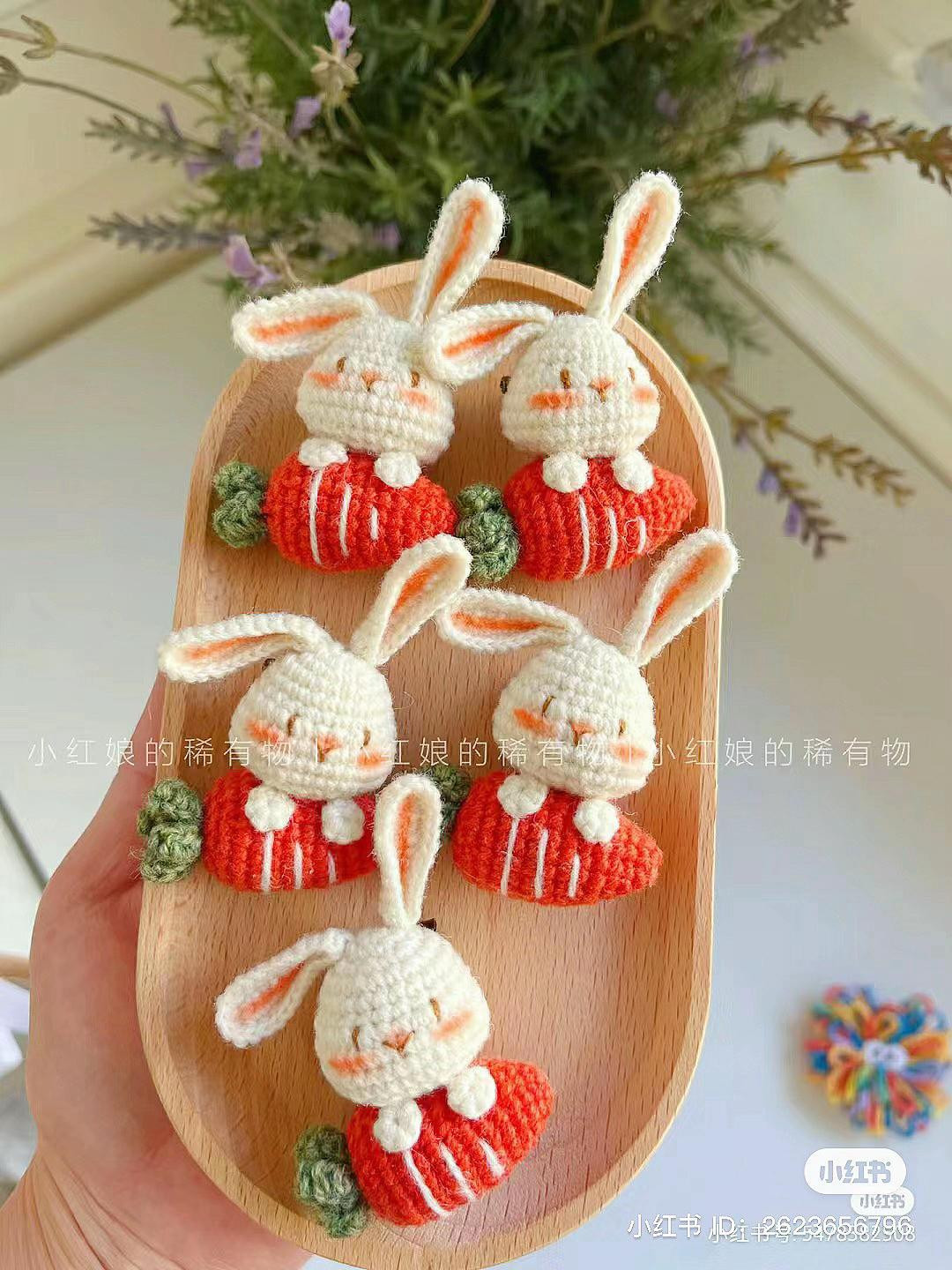 Handwritten Crochet Pattern for Cute Bunny on Carrot Amigurumi