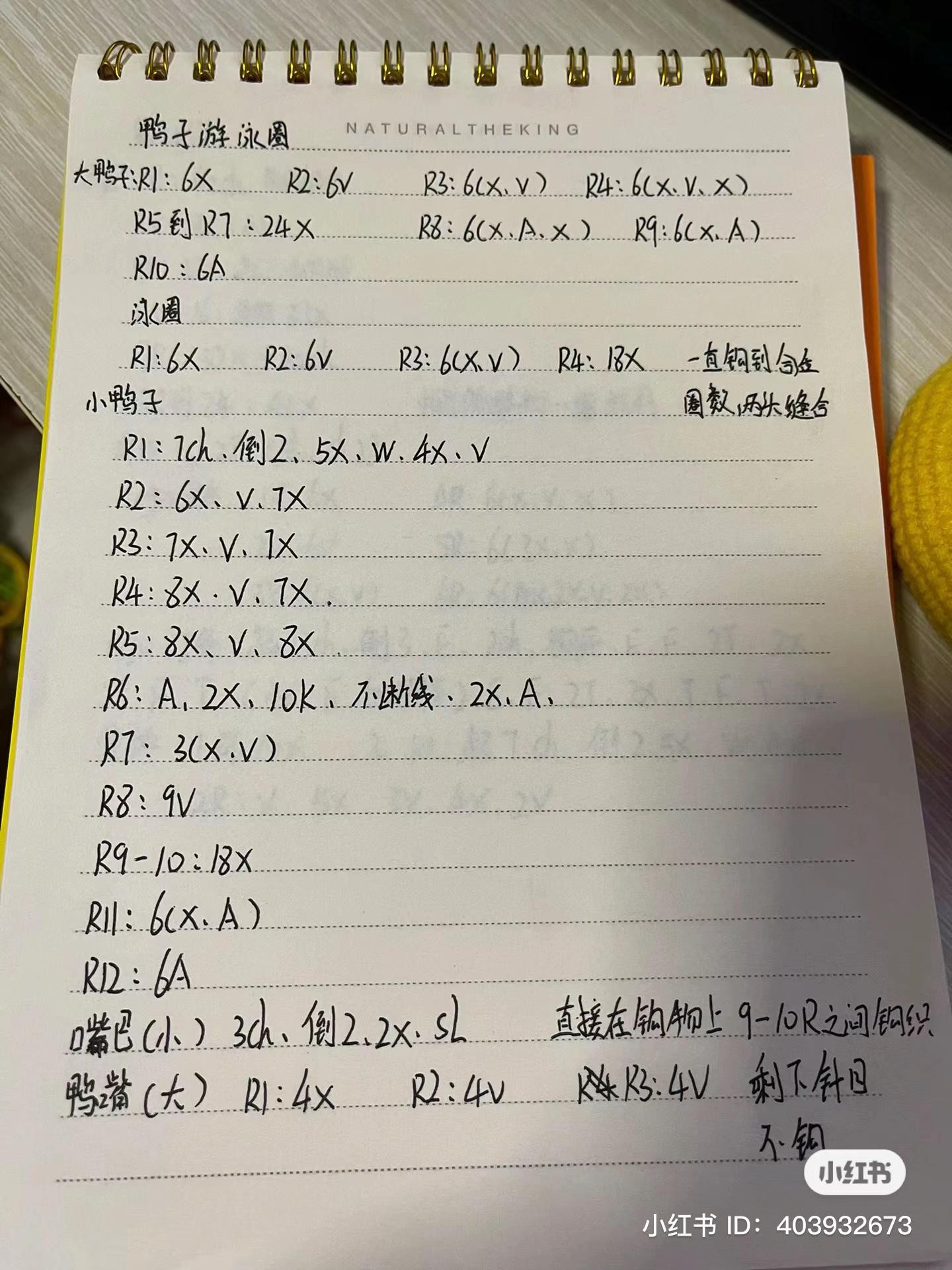 Handwritten Crochet Pattern for Cute Duck Swimming Ring and Pea in Pod Amigurumi