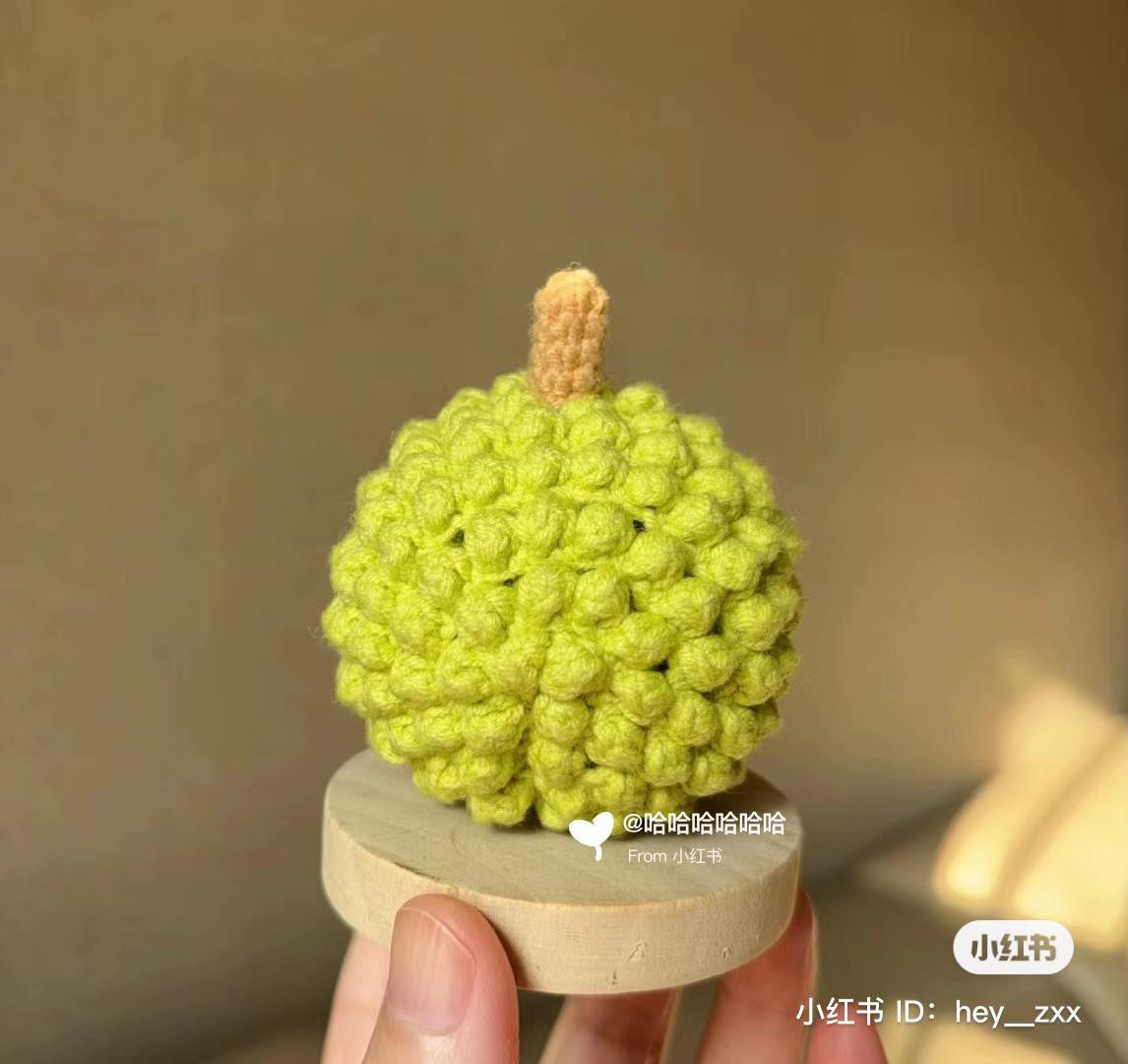 Handwritten Crochet Pattern for Cute Durian Amigurumi Doll