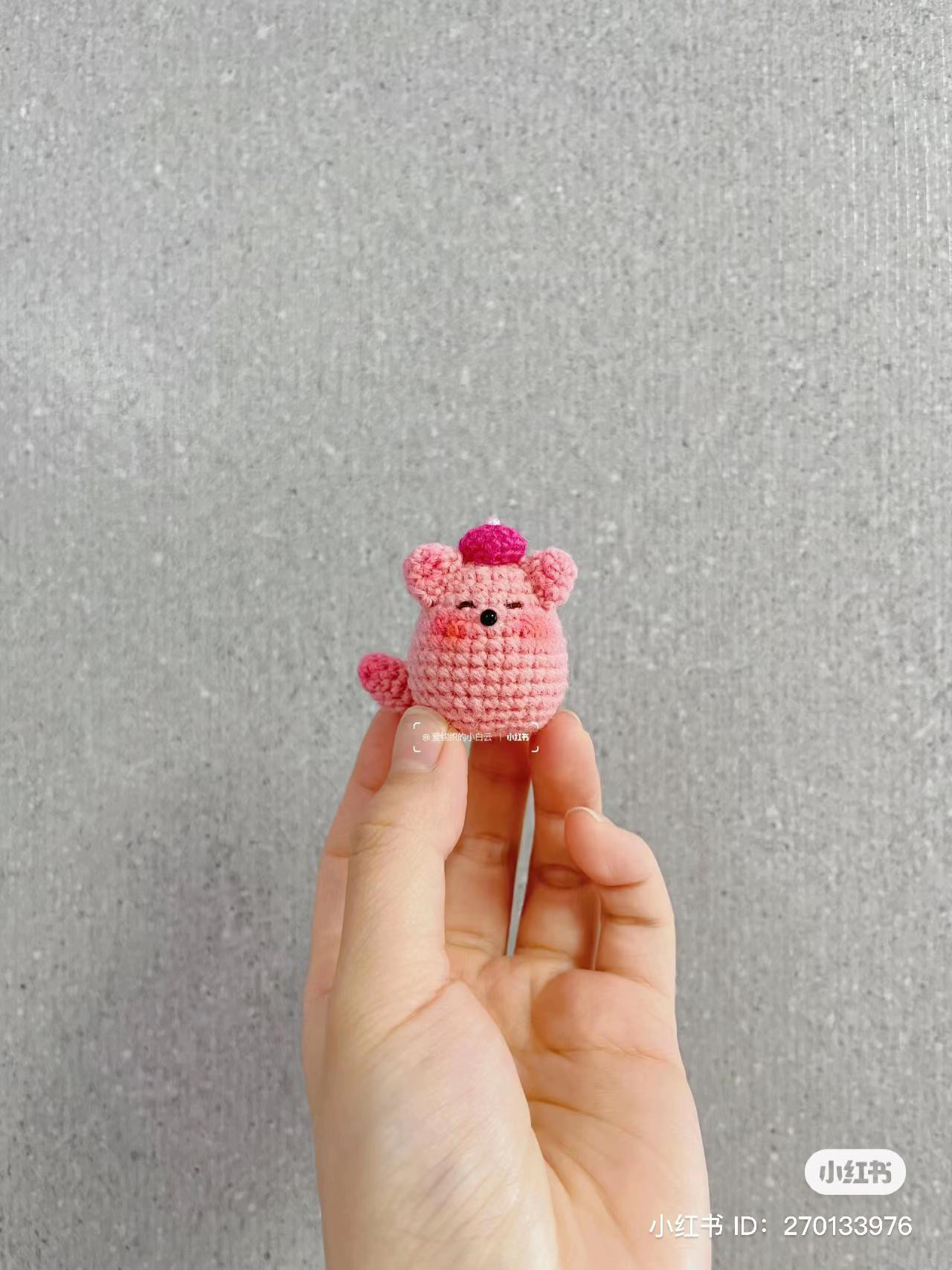 Handwritten Crochet Pattern for Cute Pink Egg Cat Amigurumi Doll