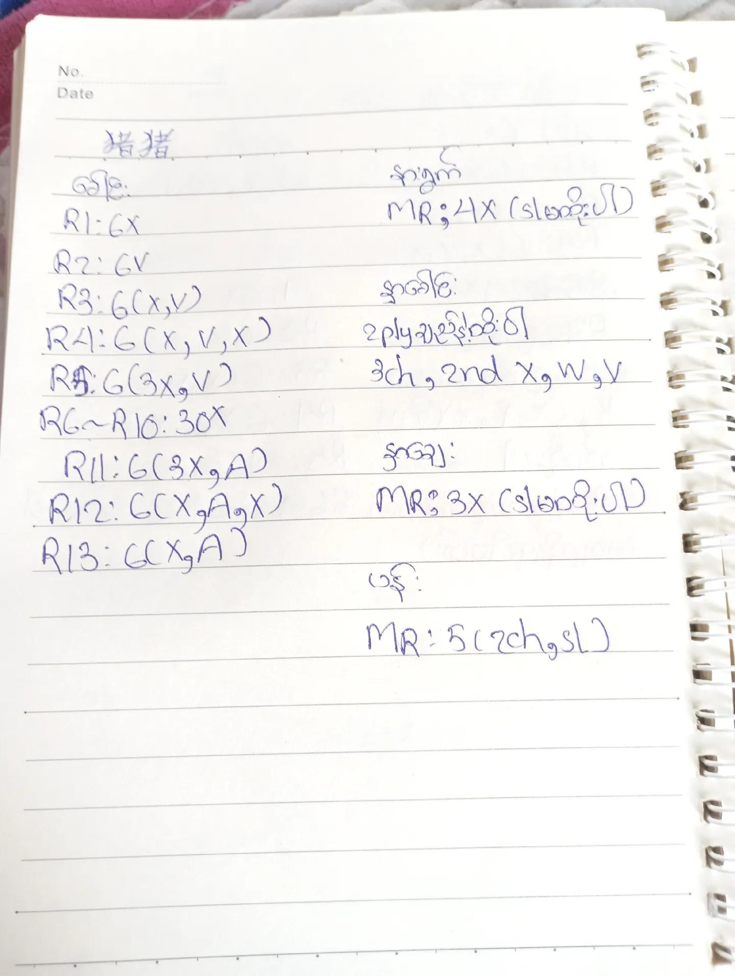 Handwritten Crochet Pattern for Cute Pink Pig Amigurumi Keychain