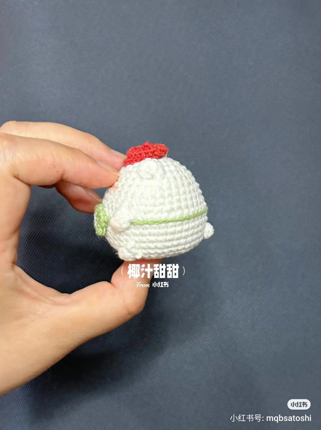 Handwritten Crochet Pattern for Cute White Bear Amigurumi with Red Hat