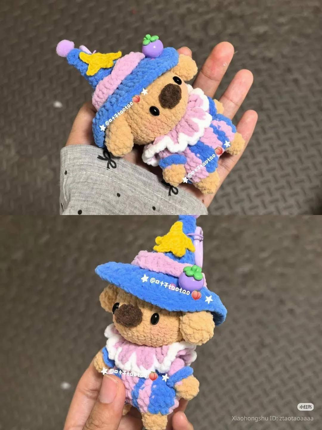 Handwritten Crochet Pattern for Cute Wizard Bear Amigurumi Doll