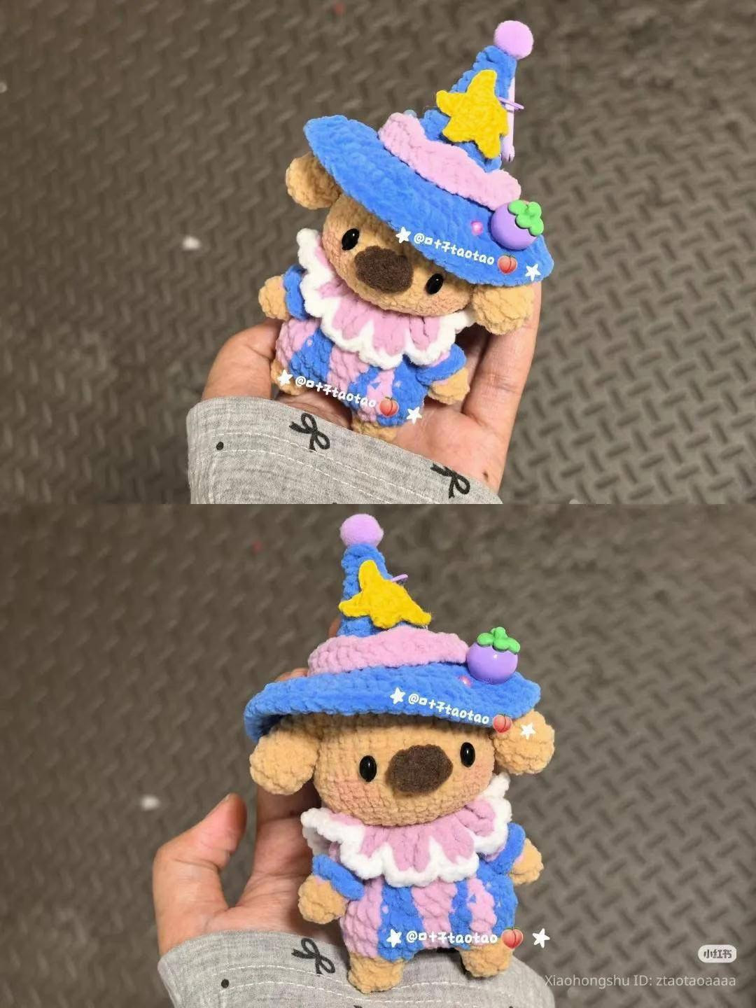 Handwritten Crochet Pattern for Cute Wizard Bear Amigurumi Doll
