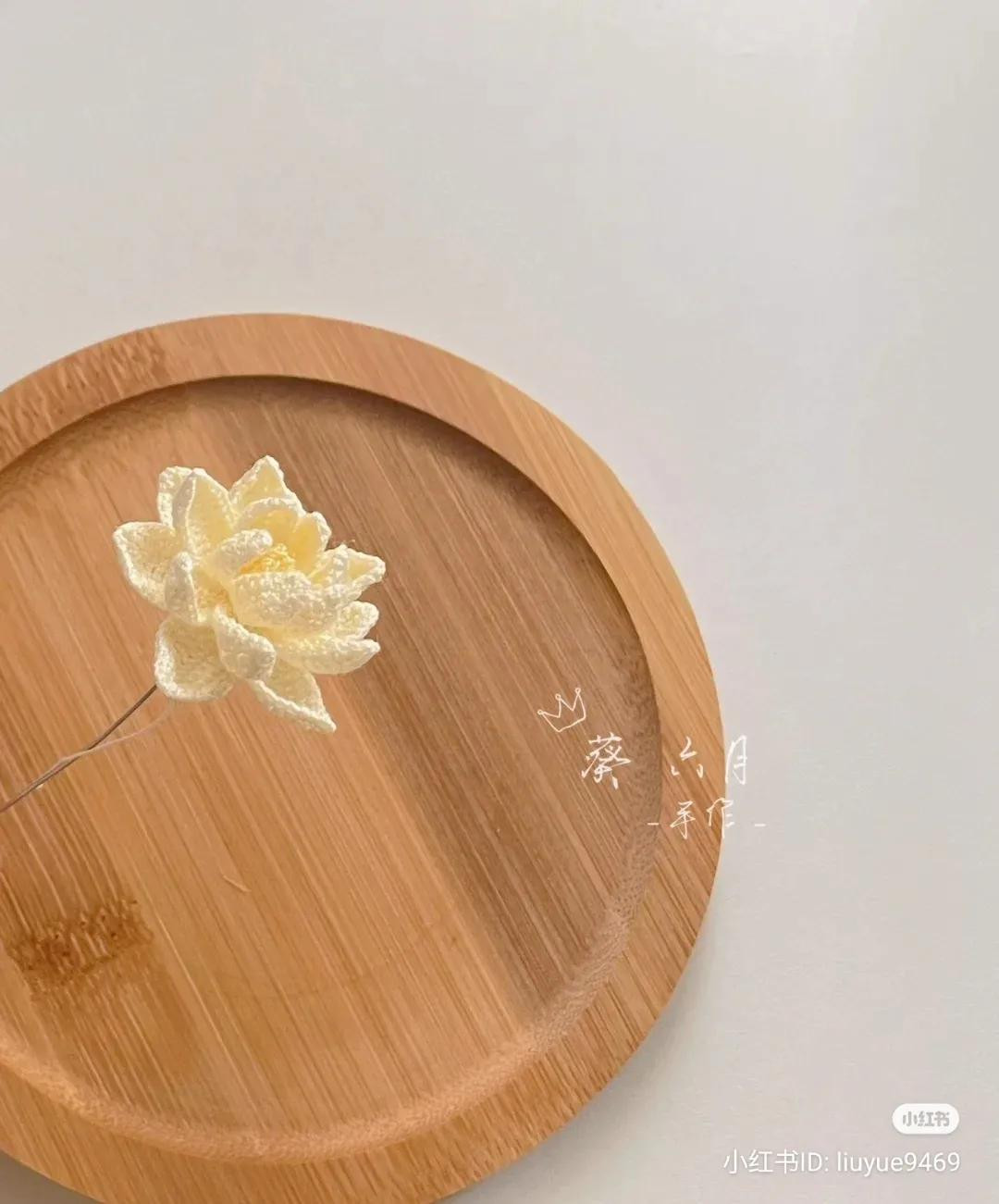 Handwritten Crochet Pattern for Yellow Camellia Flower