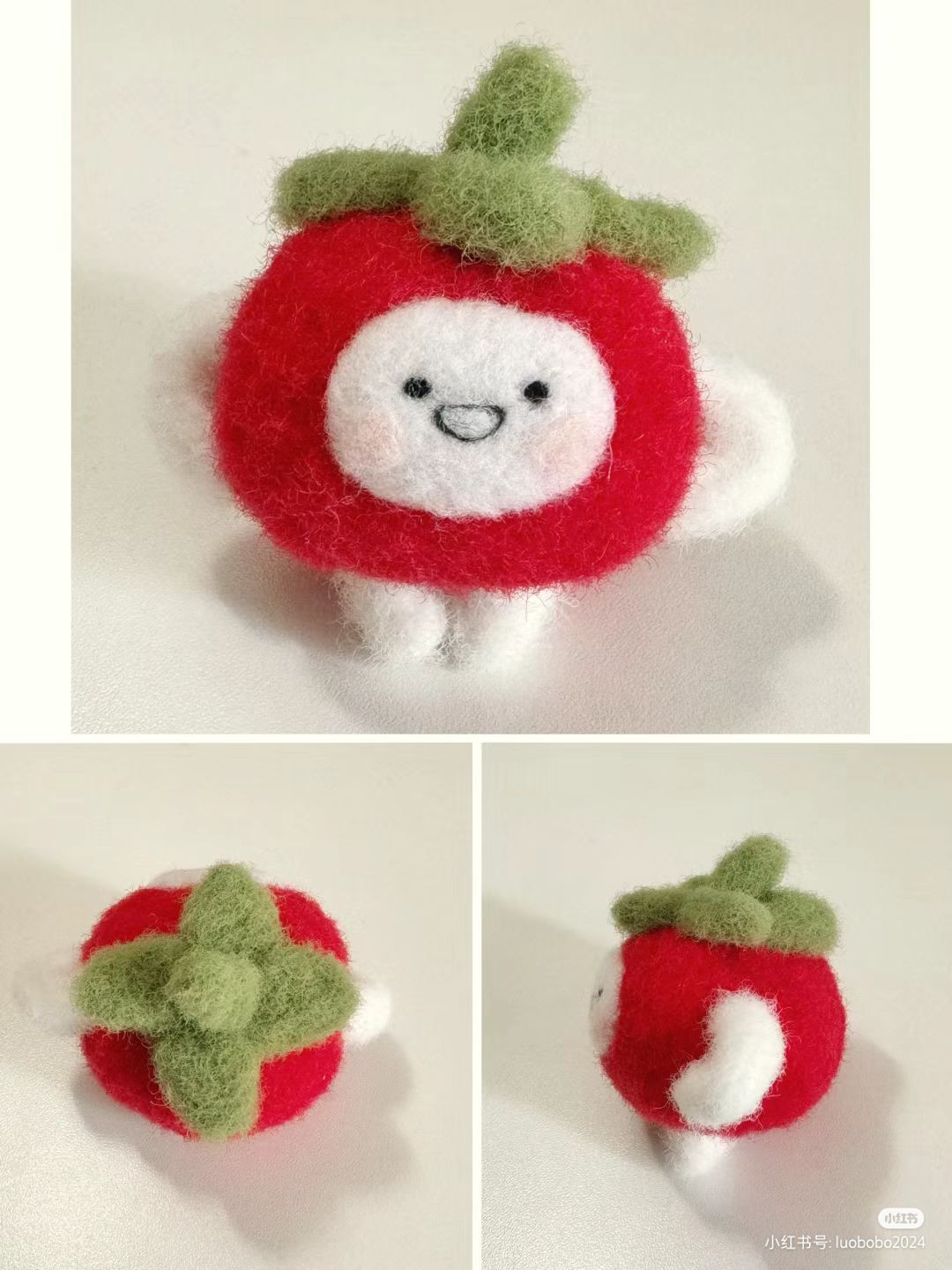 Happy Tomato Crochet Doll Pattern Tutorial with Red and Green Yarn