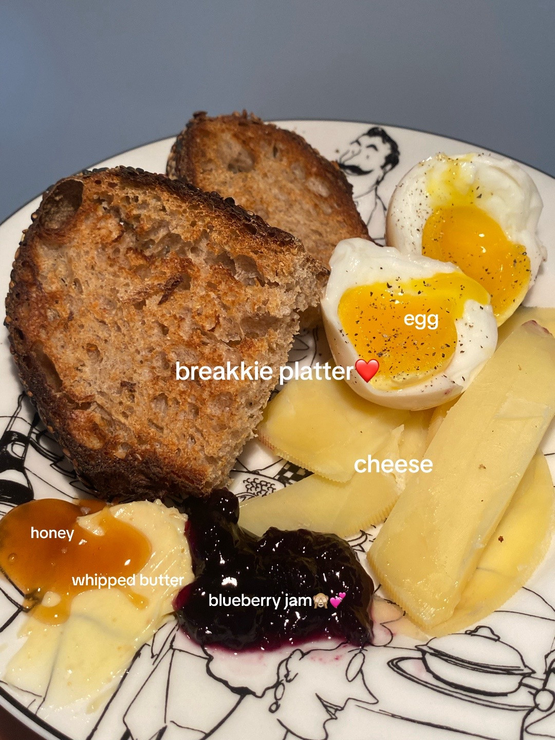 Healthy Breakfast Ideas: Avocado Toast with Scrambled Eggs, Soft Boiled Egg, and Kimchi Fried Egg