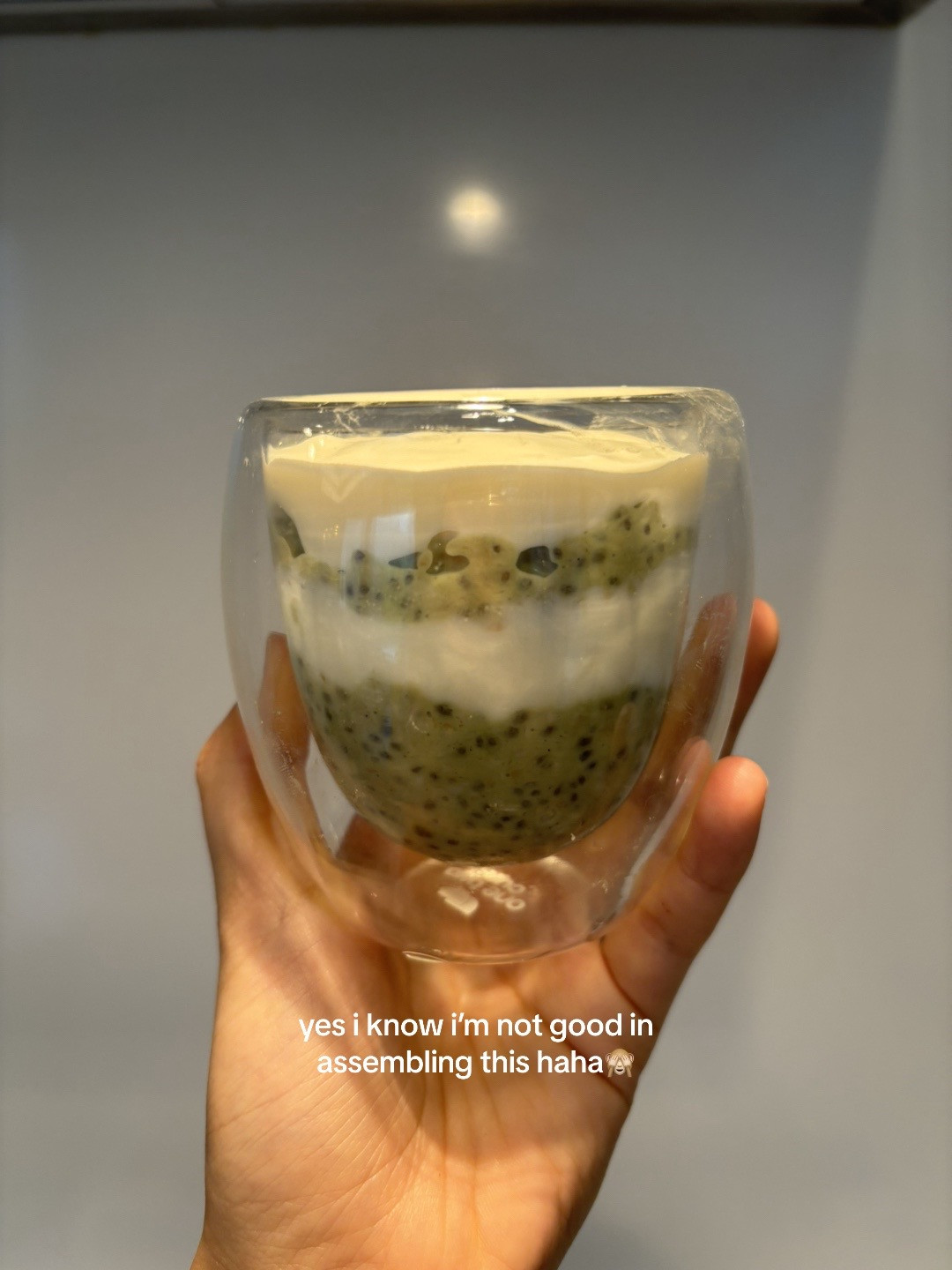 Healthy Matcha Tiramisu Overnight Oats Recipe with Chia Seeds, Yogurt and Goji Berries