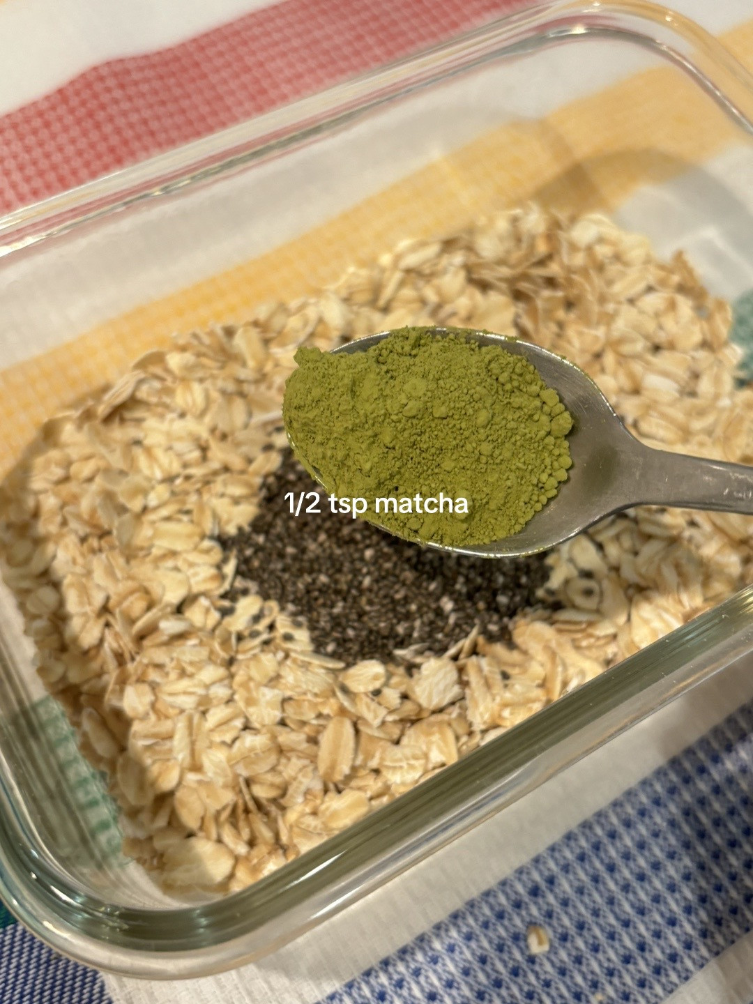Healthy Matcha Tiramisu Overnight Oats Recipe with Chia Seeds, Yogurt and Goji Berries