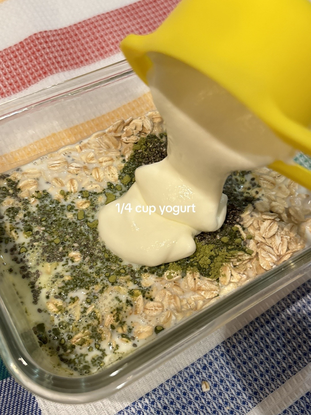 Healthy Matcha Tiramisu Overnight Oats Recipe with Chia Seeds, Yogurt and Goji Berries