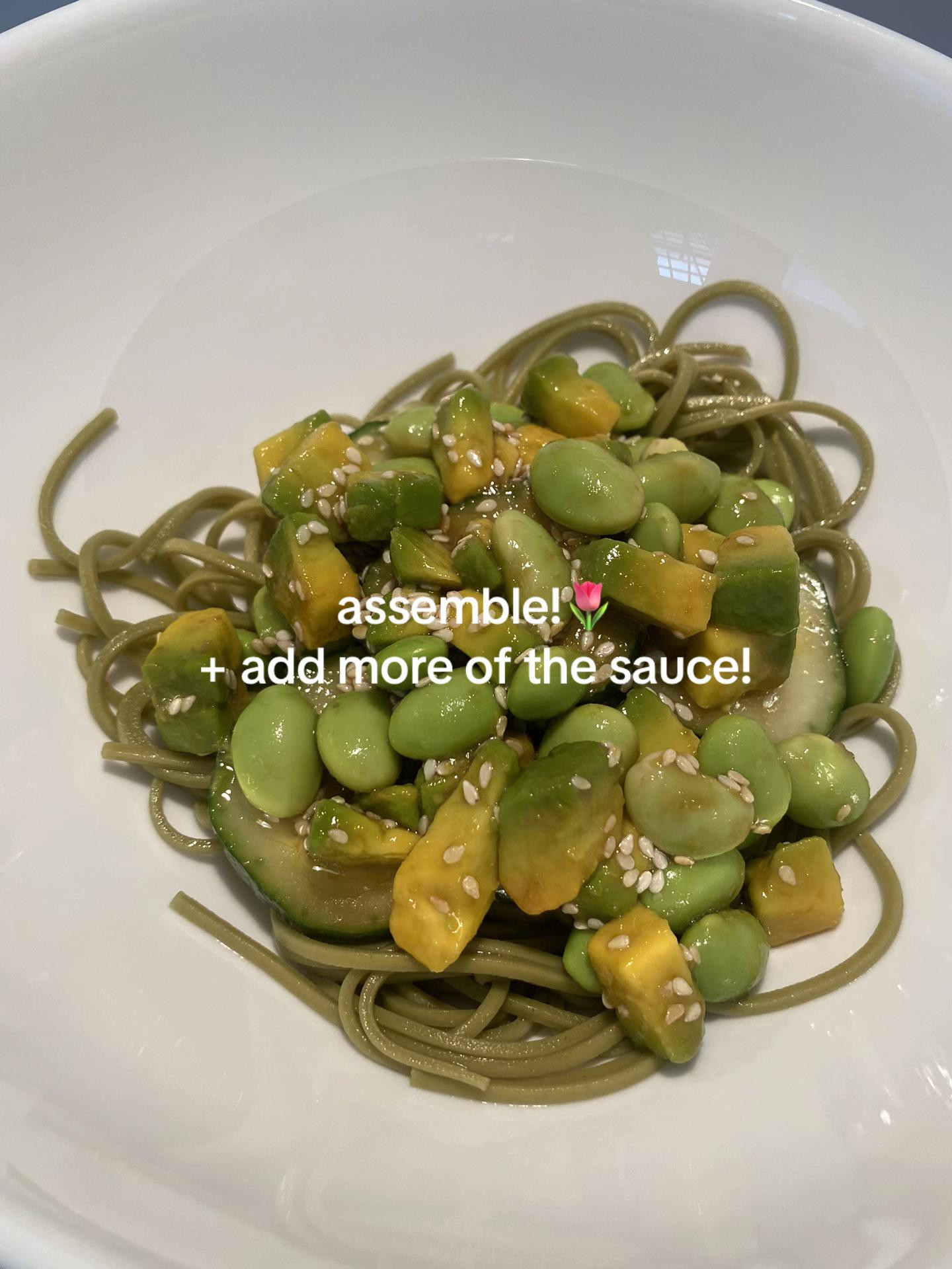 Healthy Miso Salmon Soba Noodle Salad with Edamame, Avocado, and Cucumber