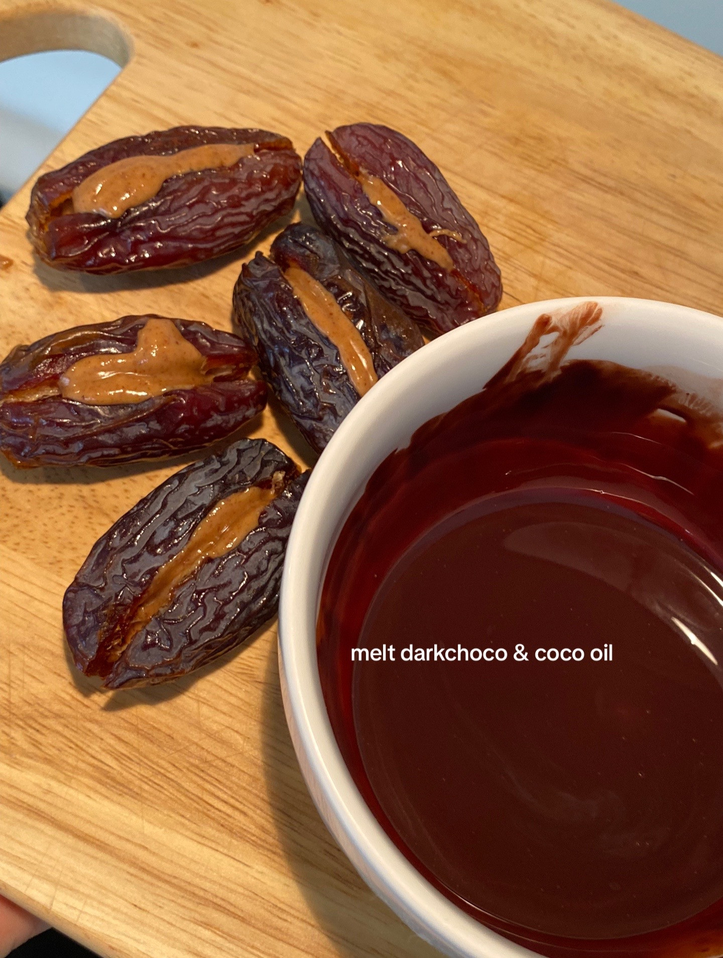 Healthy Ramadan Dessert: Dates Stuffed with Almond Butter and Dark Chocolate