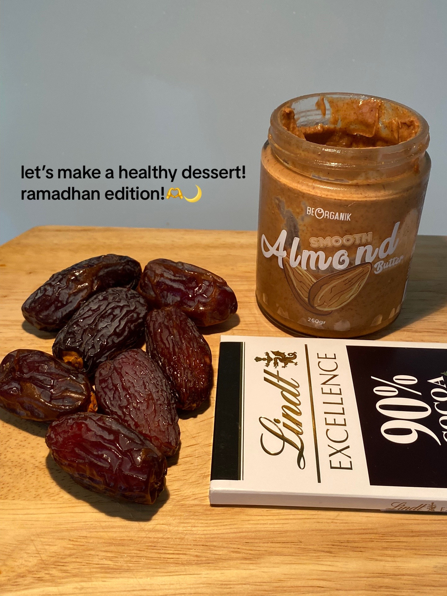 Healthy Ramadan Dessert: Dates Stuffed with Almond Butter and Dark Chocolate