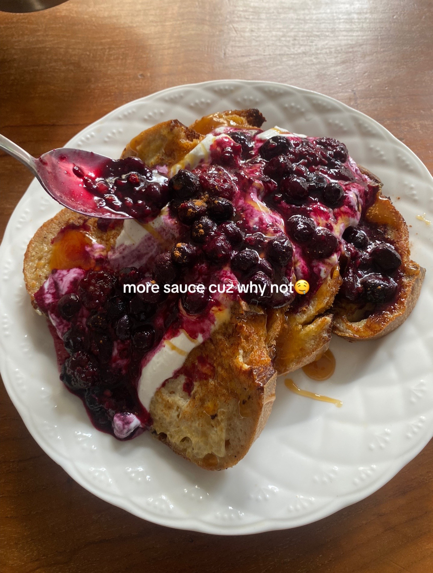 Healthy Sourdough French Toast with Greek Yogurt and Berry Sauce
