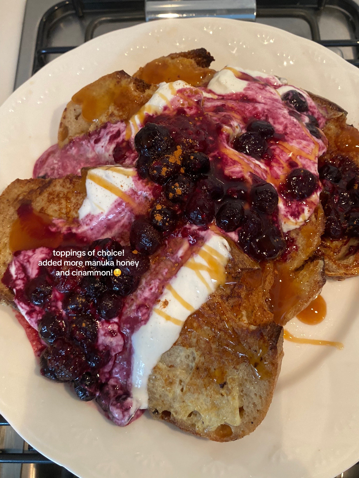 Healthy Sourdough French Toast with Greek Yogurt and Berry Sauce