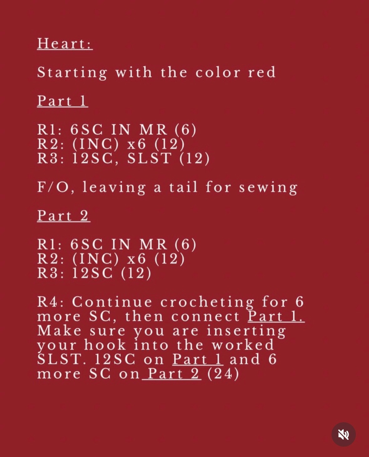 Heart Crochet Pattern by Cierra Spitler: Free Amigurumi Heart Instructions with Red, White, and Pink Yarn