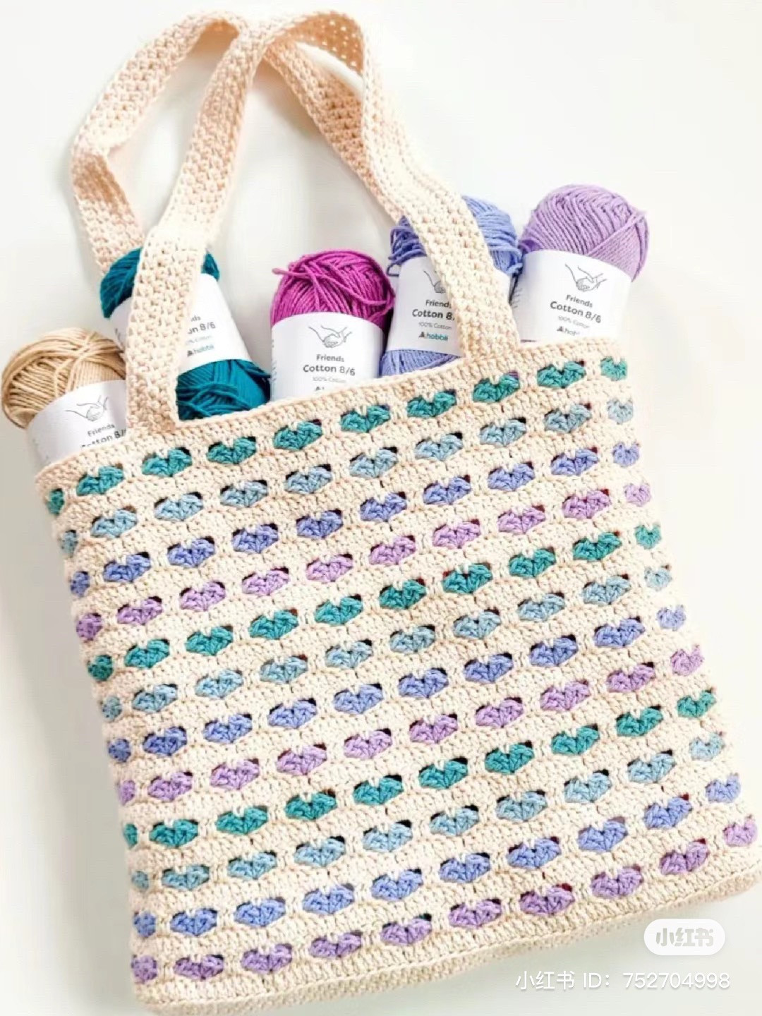 Heart Stitch Crochet Chart - Free Pattern for Cute Tote Bag with Bobble Hearts
