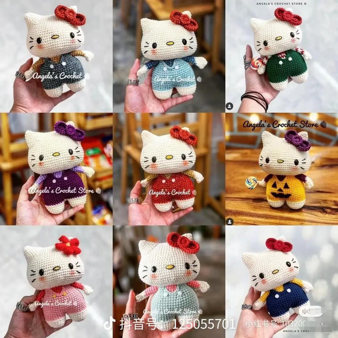 Hello Kitty Amigurumi Crochet Pattern Chart