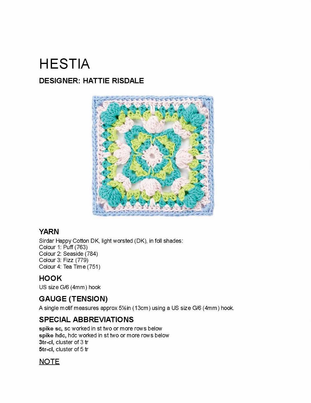 Hestia Granny Square Crochet Pattern and Chart by Hattie Risdale