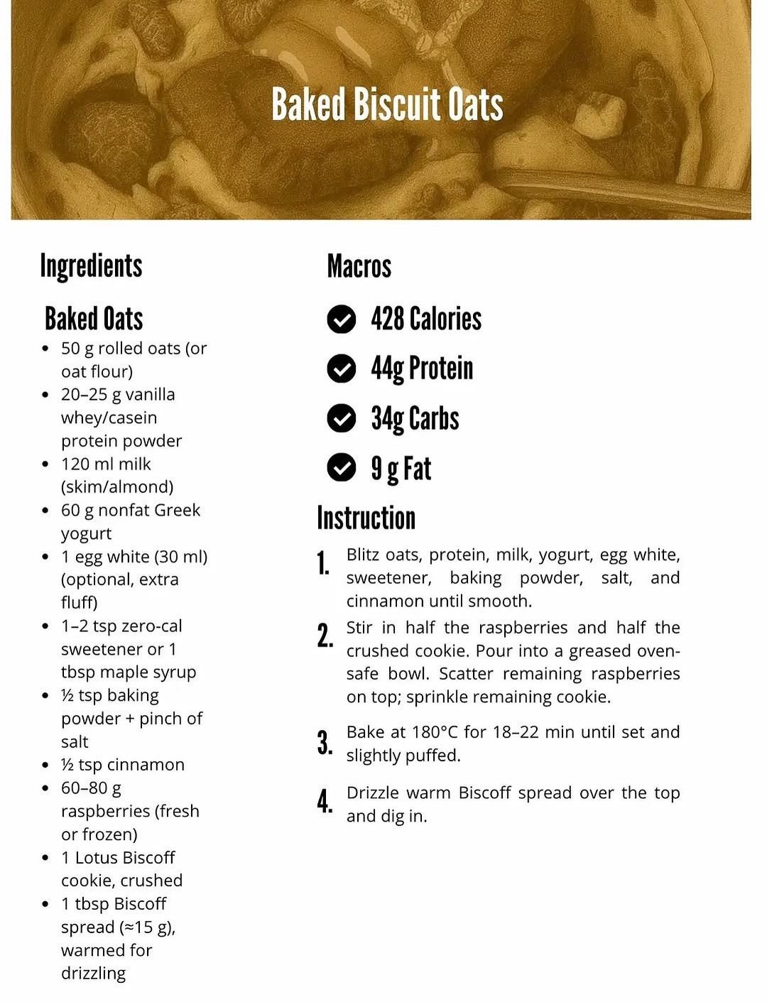 High Protein Sweet Ideas: Tiramisu & Baked Biscuit Oats Recipes