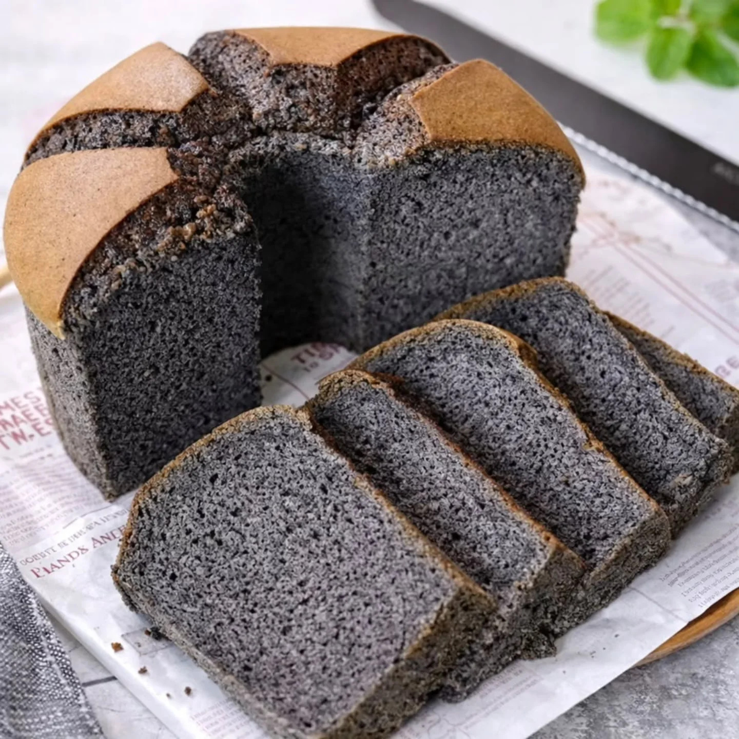 Homebake Black Glutinous Rice Chiffon Cake Recipe