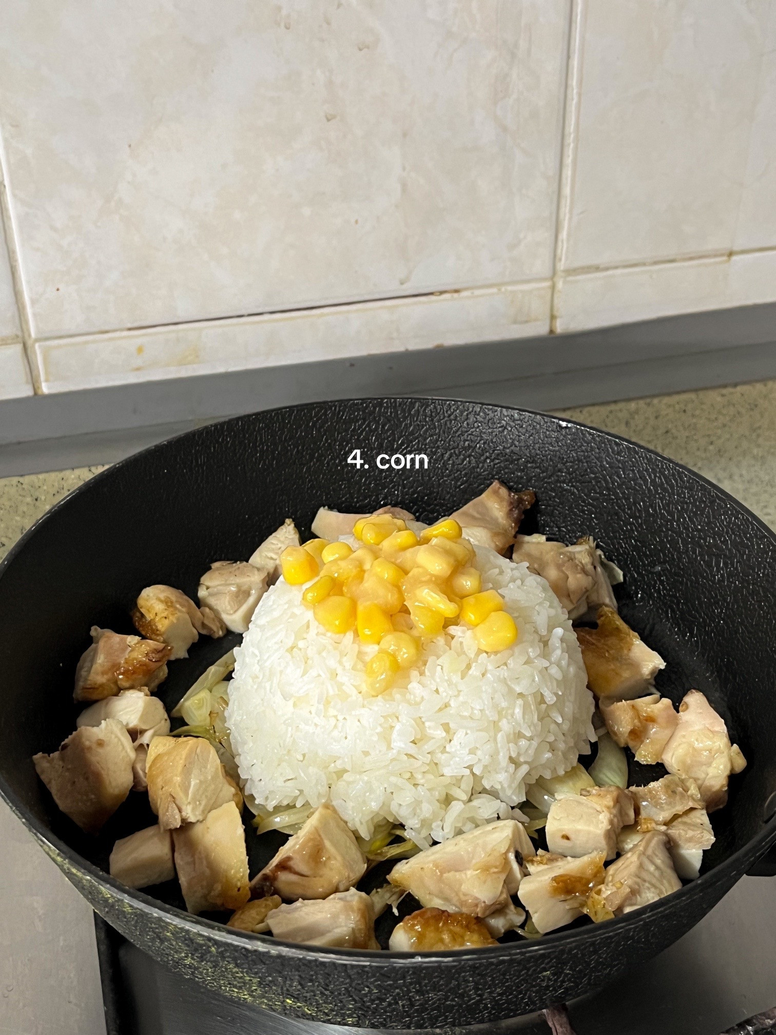 Homemade Pepper Lunch with Chicken Thigh, Caramelized Onions, and Garlic Chips Recipe