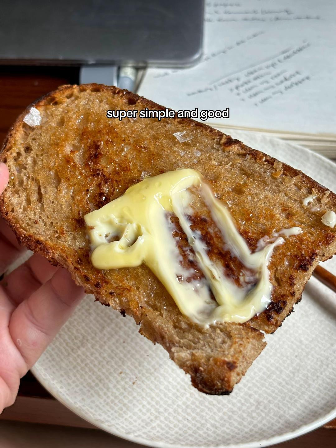 Honey Butter Salt Sourdough Toast Recipe with Maldon Flakes