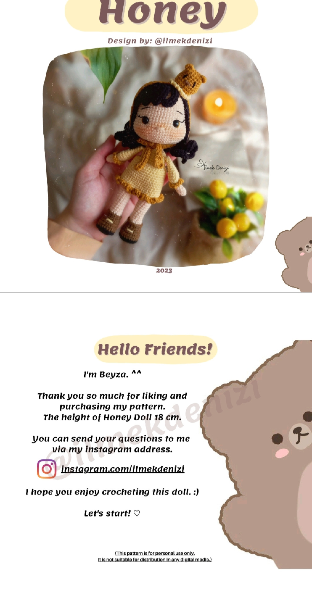 Honey Doll Amigurumi Crochet Pattern