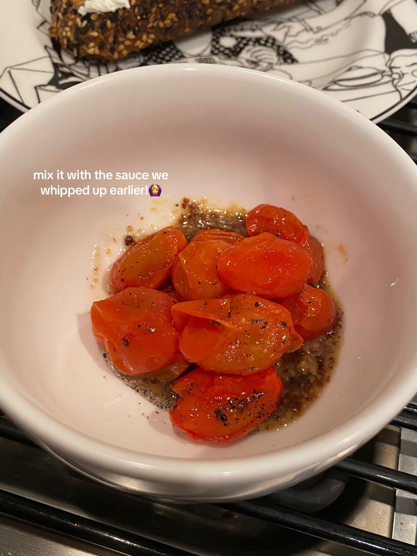 Honey Mustard Roasted Tomatoes on Whipped Cheese Toastie