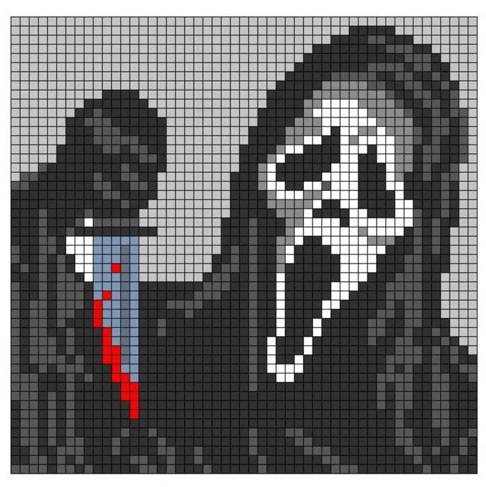 Horror Movie Pixel Charts: Jason, Ghostface, Chucky, Beetlejuice, and The Exorcist for Crochet