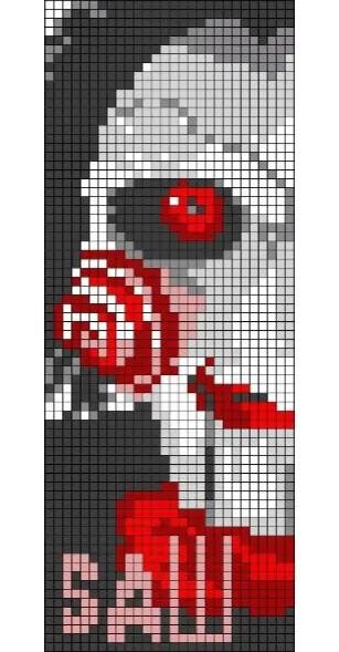 Horror Movie Pixel Charts: Jason, Ghostface, Chucky, Beetlejuice, and The Exorcist for Crochet