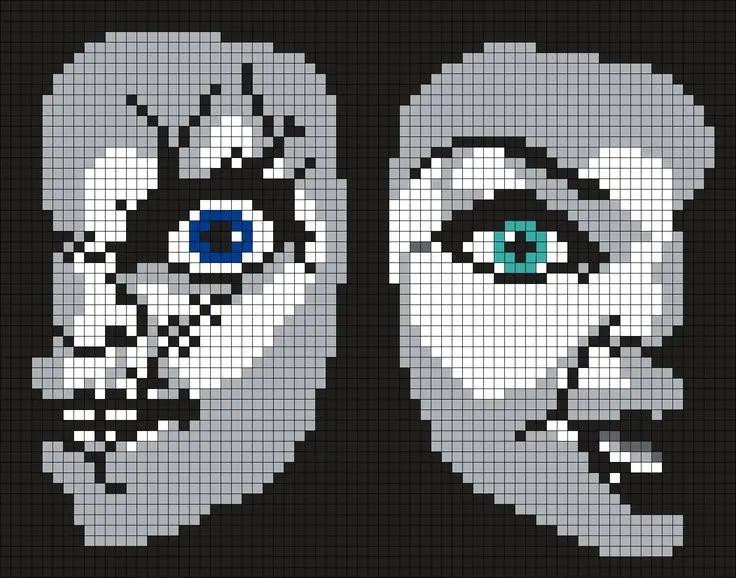 Horror Movie Pixel Charts: Jason, Ghostface, Chucky, Beetlejuice, and The Exorcist for Crochet