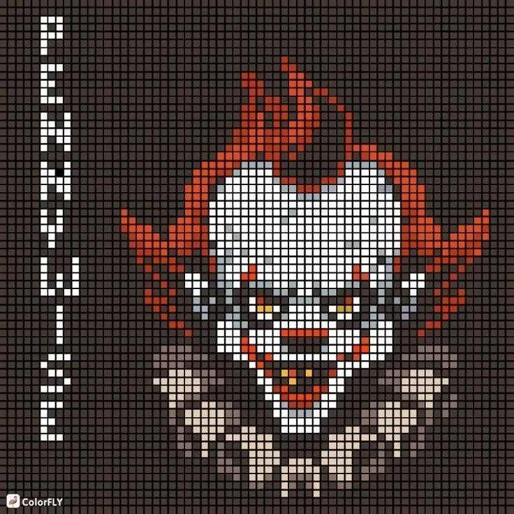 Horror Movie Pixel Charts: Jason, Ghostface, Chucky, Beetlejuice, and The Exorcist for Crochet